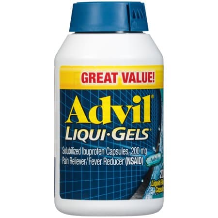 Picture of Advil Liqui-Gels Pain Reliever and Fever Reducer, Solubilized Ibuprofen 200mg, 200 Count, Liquid Fast Pain Relief