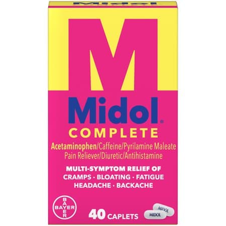Picture of Midol Complete Acetaminophen Menstrual Pain Relief Caplets, 500mg, 40ct