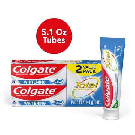 Picture of Colgate 2pk Total Teeth Whitening Toothpaste Gel, Mint, 5.1oz