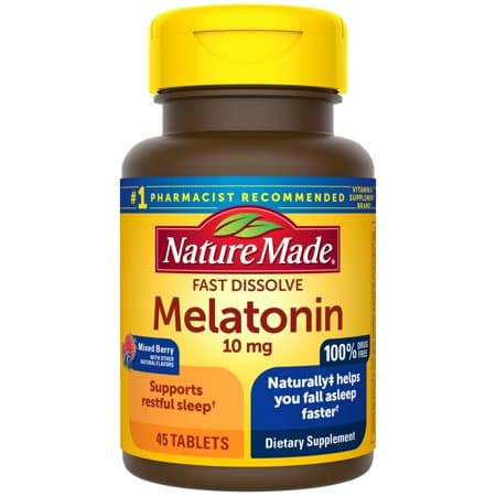 Picture of Nature Made Fast Dissolve Melatonin 10 mg Tablets, 45 Count