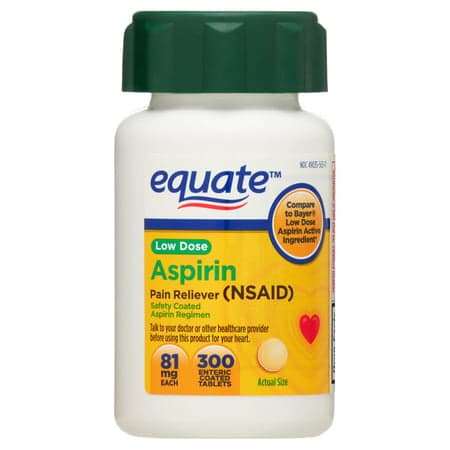 Picture of Equate Adult Low Dose Aspirin Safety Coated Tablets, 81 mg, 300 Count