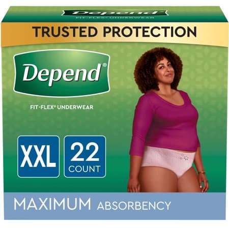 Picture of Depend Women's Fresh Protection Incontinence Underwear, Maximum Absorbency, XXL, 22ct, Blush