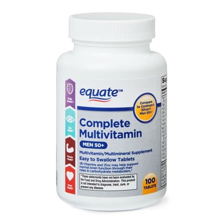 Picture of Equate Men's 50+ Complete Multivitamin, Multimineral Supplement Tablets, 100ct