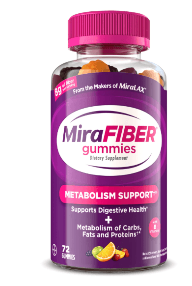Picture of MiraFIBER Gummies, Prebiotic Fiber and Metabolism Support, 8g, 72 Count