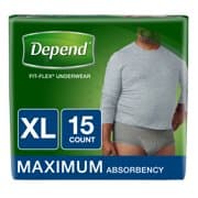 Picture of Depend FIT-FLEX Incontinence Underwear for Men, Maximum Absorbency, XL, 15 Ct