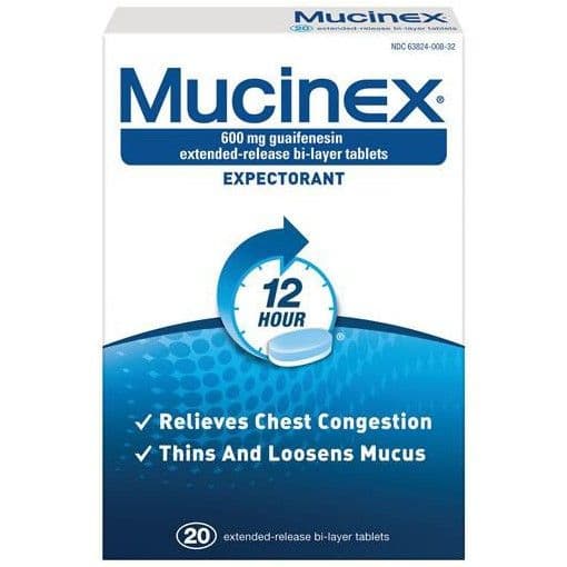 Picture of Mucinex Tablets, 600 mg., 20 ct.
