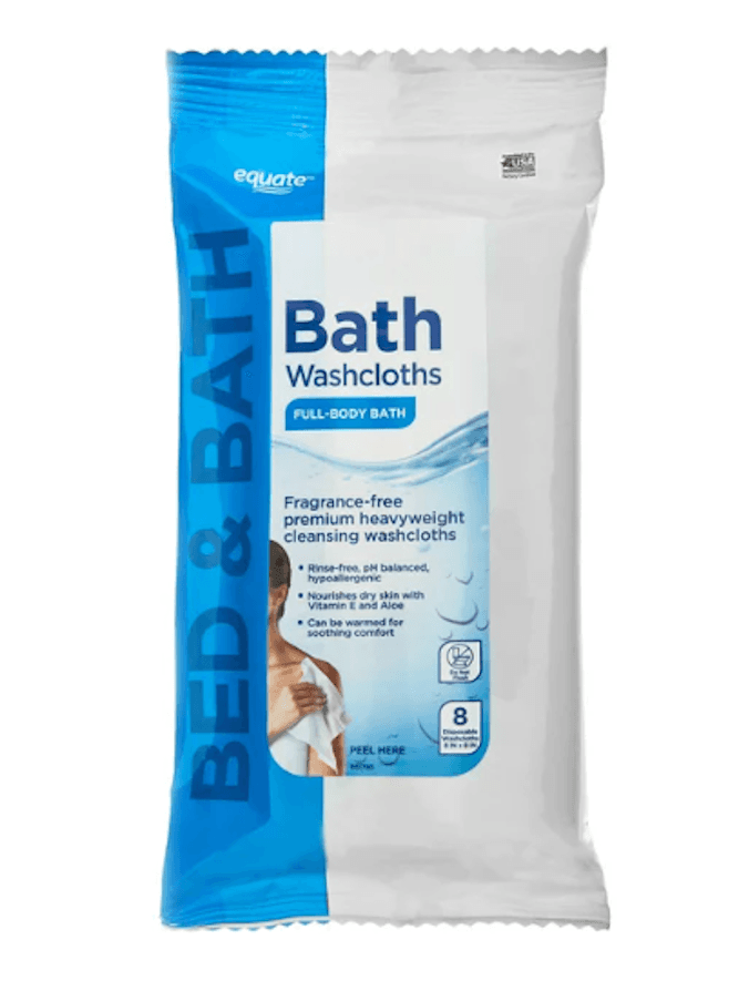 Picture of Equate Premium Heavyweight Bath Cleansing Washcloths, Fragrance-Free, 8ct, White