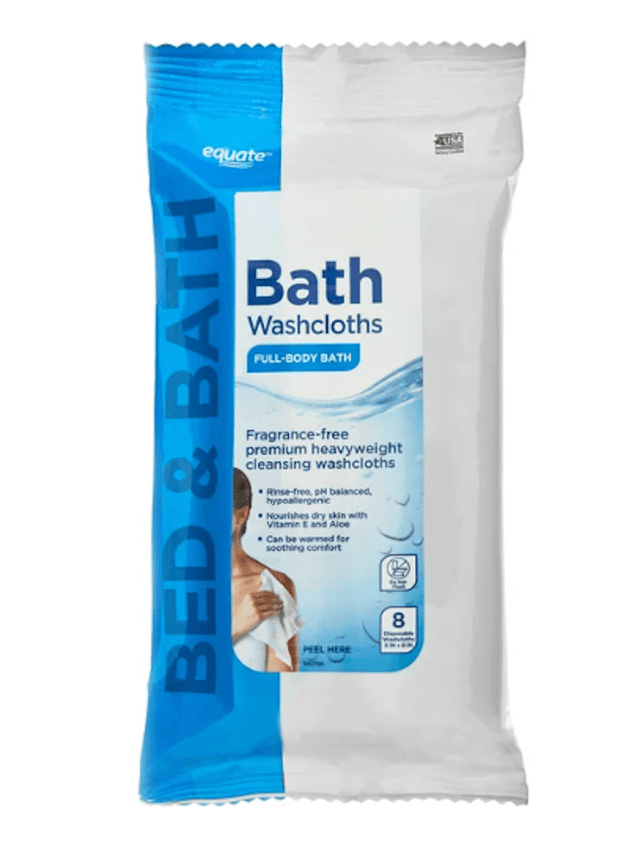 Picture of Equate Premium Heavyweight Bath Cleansing Washcloths, Fragrance-Free, 8ct, White