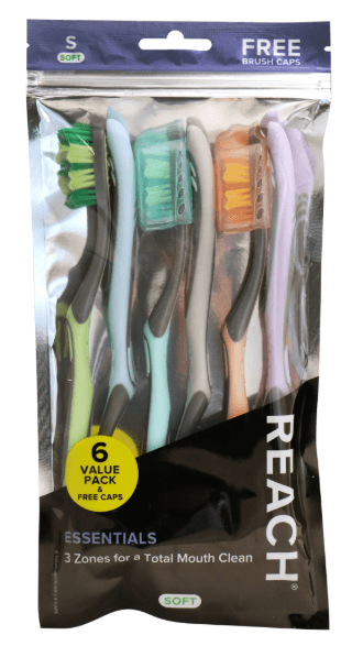 Picture of REACH Essentials Toothbrush, Soft, Adult, 6 Count