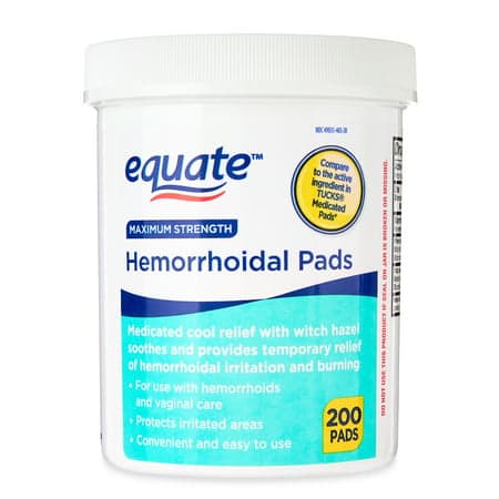 Picture of Equate Maximum Strength Medicated Cool Relief Hemorrhoidal Pads, 200 count