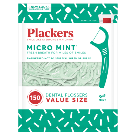 Picture of Plackers Micro Dental Floss Picks, Fresh Mint, 150ct