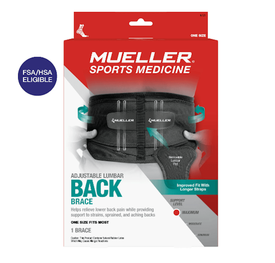 Picture of Mueller Lumbar Back Brace with Removable Pad, Adjustable, 28" - 50"