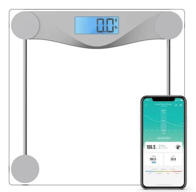 Picture of Etekcity LCD Digital Smart Body Weight Scale, Silver, 400lb Capacity