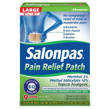 Picture of Salonpas 12hr Mild to Moderate Pain Relief Patches, L, 9ct