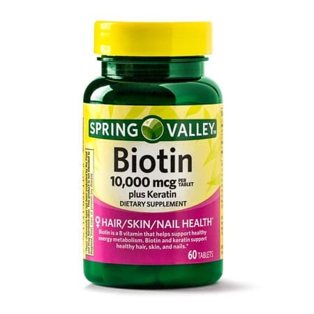 Picture of Spring Valley Extra Strength Biotin plus Keratin Supplement Tablets, 10000mcg, 60ct