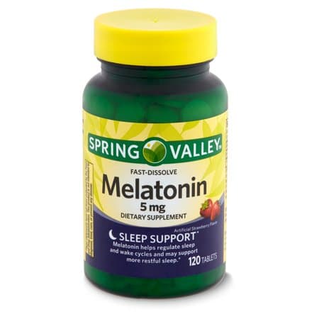 Picture of Spring Valley Melatonin Sleep Support Dietary Supplement Tablets, Strawberry, 5mg, 120ct
