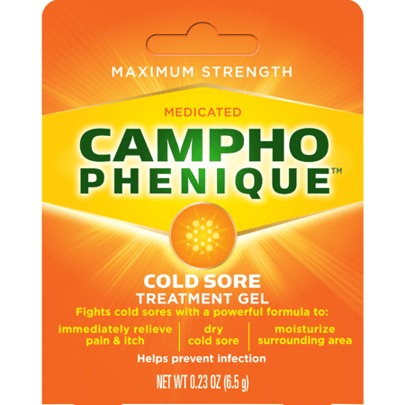 Picture of Campho Phenique Cold Sore and Fever Blister Treatment for Lips, Maximum Strength Provides Instant Relief, Original Gel Formula, 0.23 oz