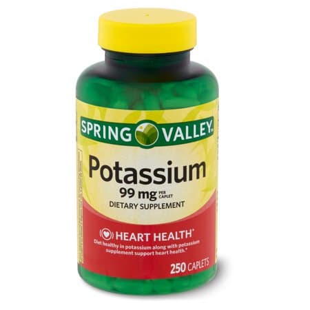 Picture of Spring Valley Potassium Dietary Supplement Caplets, 99mg, 250ct