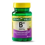 Picture of Spring Valley Vitamin B12 Quick-Dissolve Tablets Dietary Supplement, 2,500 Mcg, Cherry Flavor, 60 Count