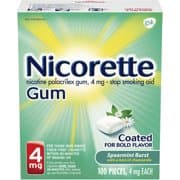 Picture of Nicorette Nicotine Gum Spearmint Flavor Coated 4 mg Stop Smoking Aid, 100 count