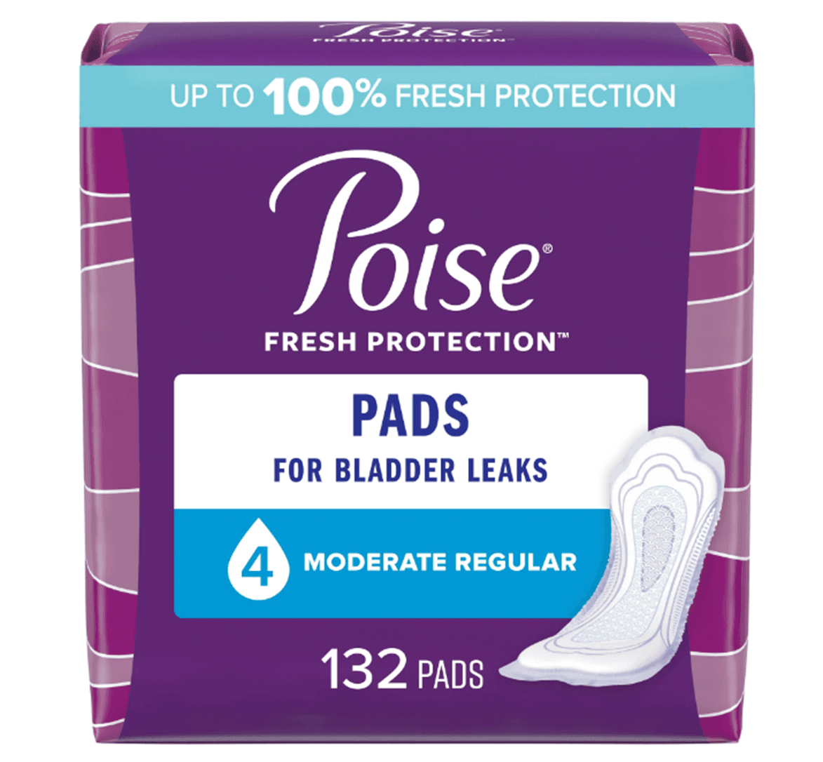 Picture of Poise Women's Incontinence Pads, Moderate Absorbency, Regular, 132ct