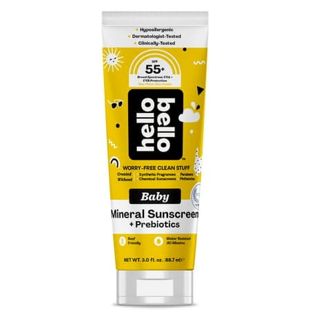 Picture of Hello Bello Mineral Sunscreen Lotion with Prebiotics, SPF 55+, 6fl oz