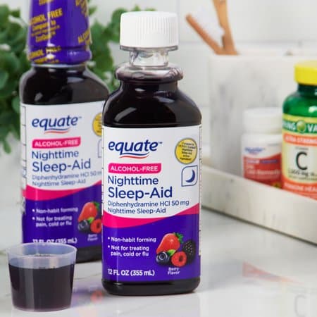 Picture of Equate Alcohol-Free Nighttime Sleep Aid, Berry Flavor, Twin Pack