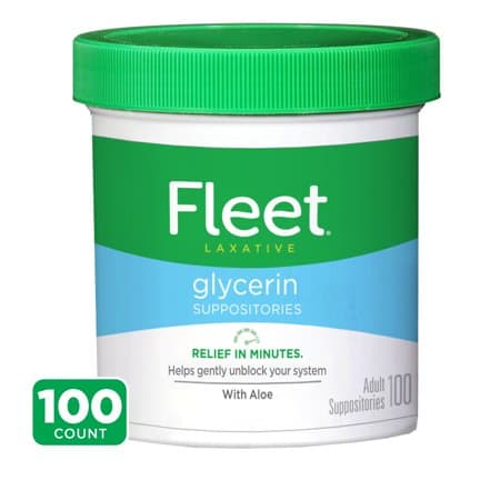 Picture of Fleet Laxative Glycerin Suppositories Adult Suppositories, 100 Count
