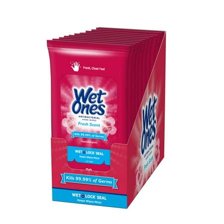 Picture of Wet Ones 10pk Antibacterial Hand Wipes, Fresh Scent, 20ct