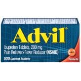 Picture of Advil Pain Relief and Fever Reducer Coated Tablets, 200mg Ibuprofen, 100 Count
