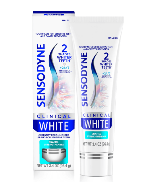 Picture of Sensodyne Clinical White Toothpaste Clinically Proven Whitening For Sensitive Teeth Enamel Strengthening 3.4 oz