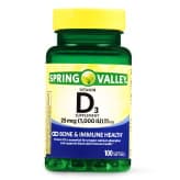 Picture of Spring Valley Vitamin D3 Bone and Immune Health Supplement Softgels, 25mcg/1000IU, 100ct