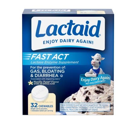 Picture of Lactaid Fast Act Lactose Relief Chewable Tablets, Vanilla, 32ct