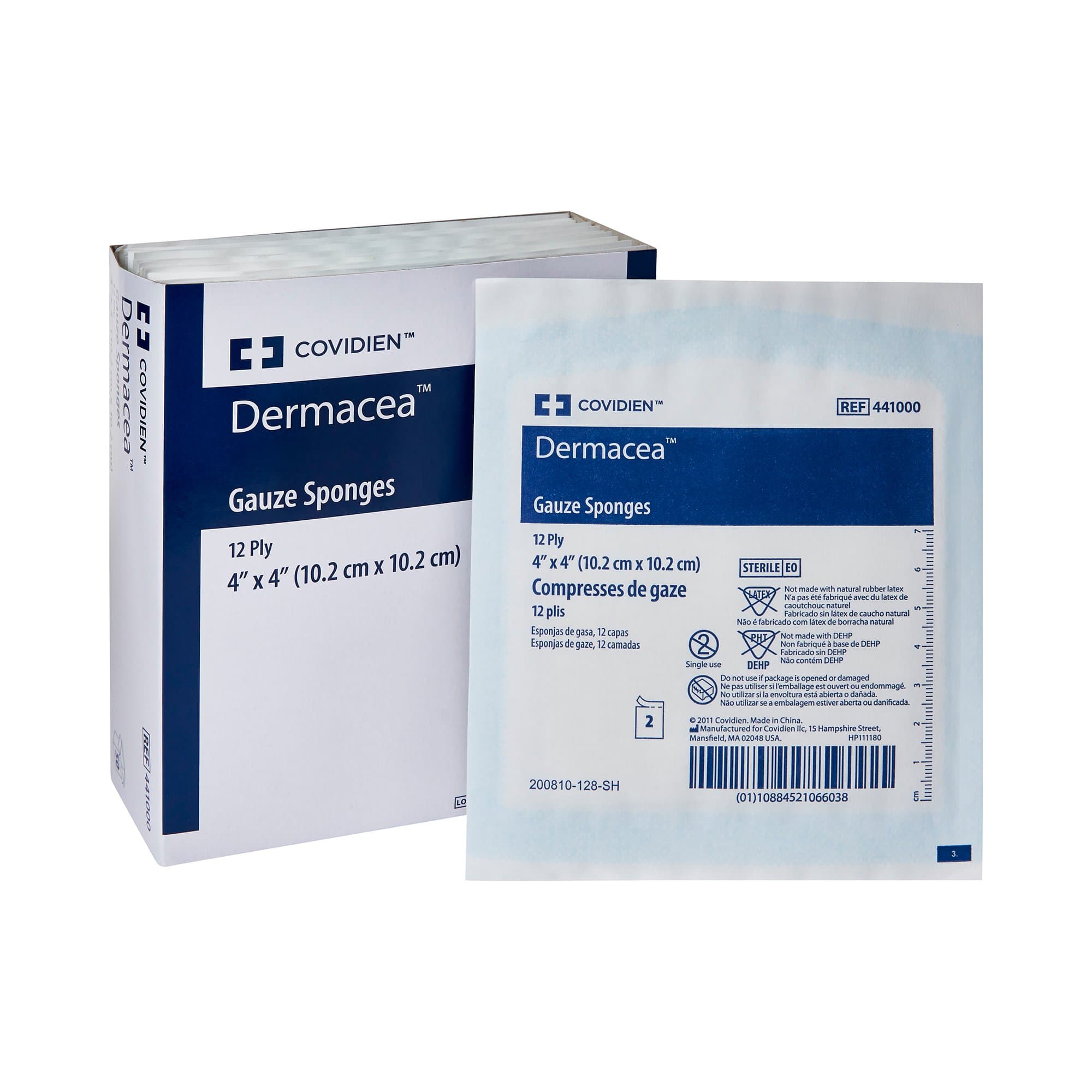 Picture of DermaceaTM Sterile Gauze Sponge, 4 x 4 Inch, 12-Ply