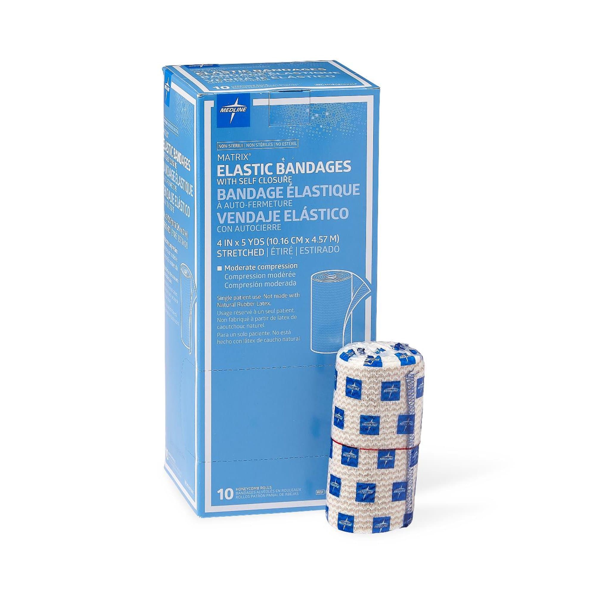 Picture of Matrix Double Hook and Loop Closure Elastic Bandage, 4 Inch x 5 Yard