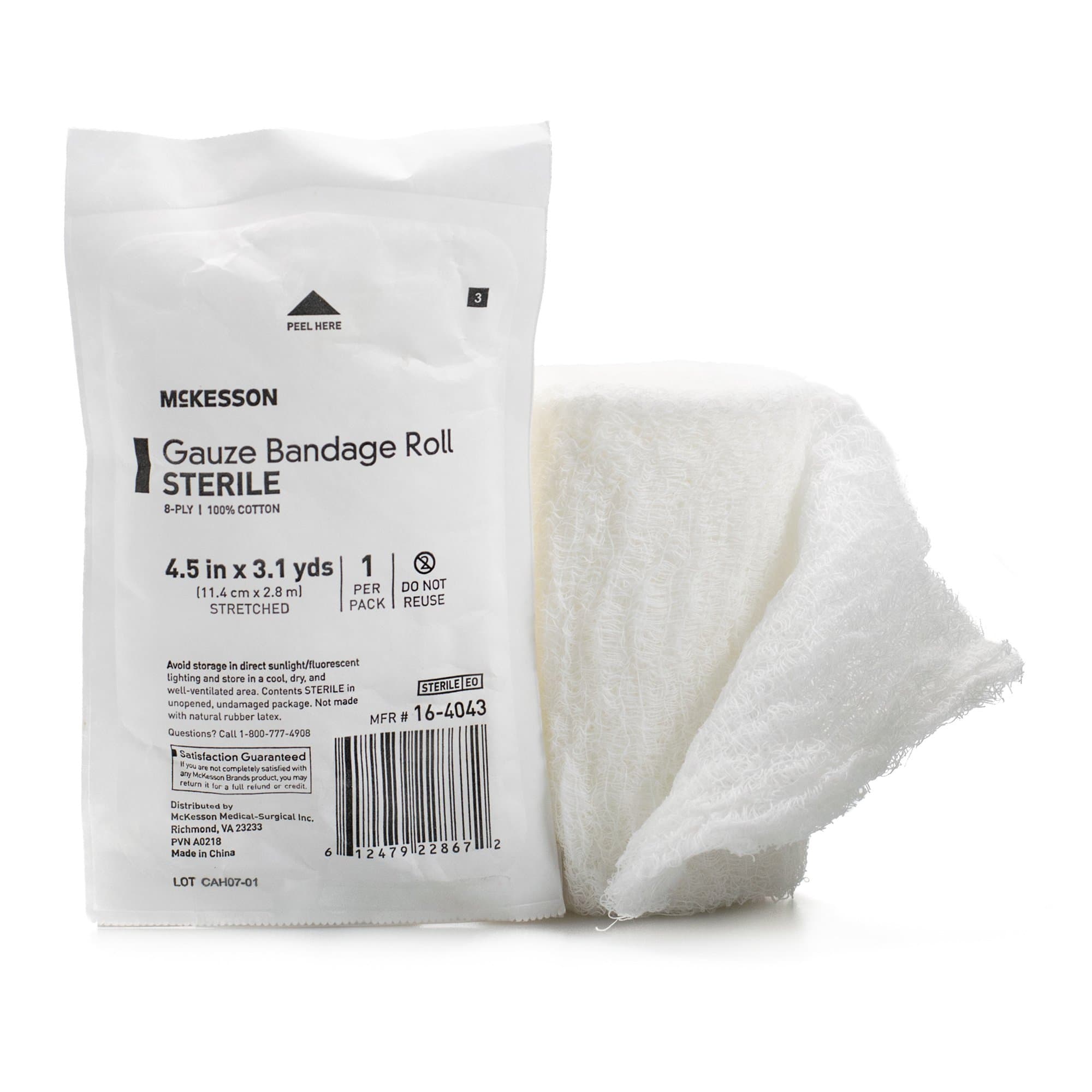 Picture of McKesson Sterile Fluff Bandage Roll, 4-1/2 Inch x 3-1/10 Yard, 8-Ply