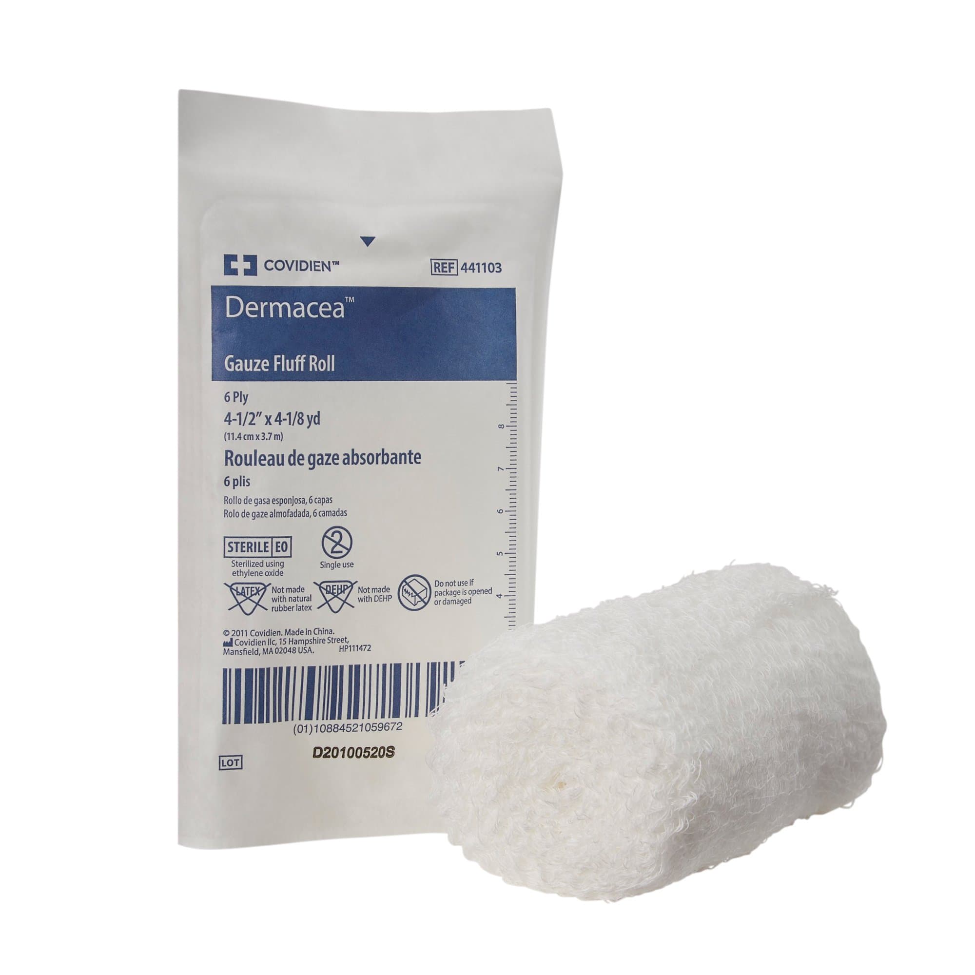 Picture of DermaceaTM Sterile Fluff Bandage Roll, 4-1/2 Inch x 4-1/10 Yard, 6-Ply