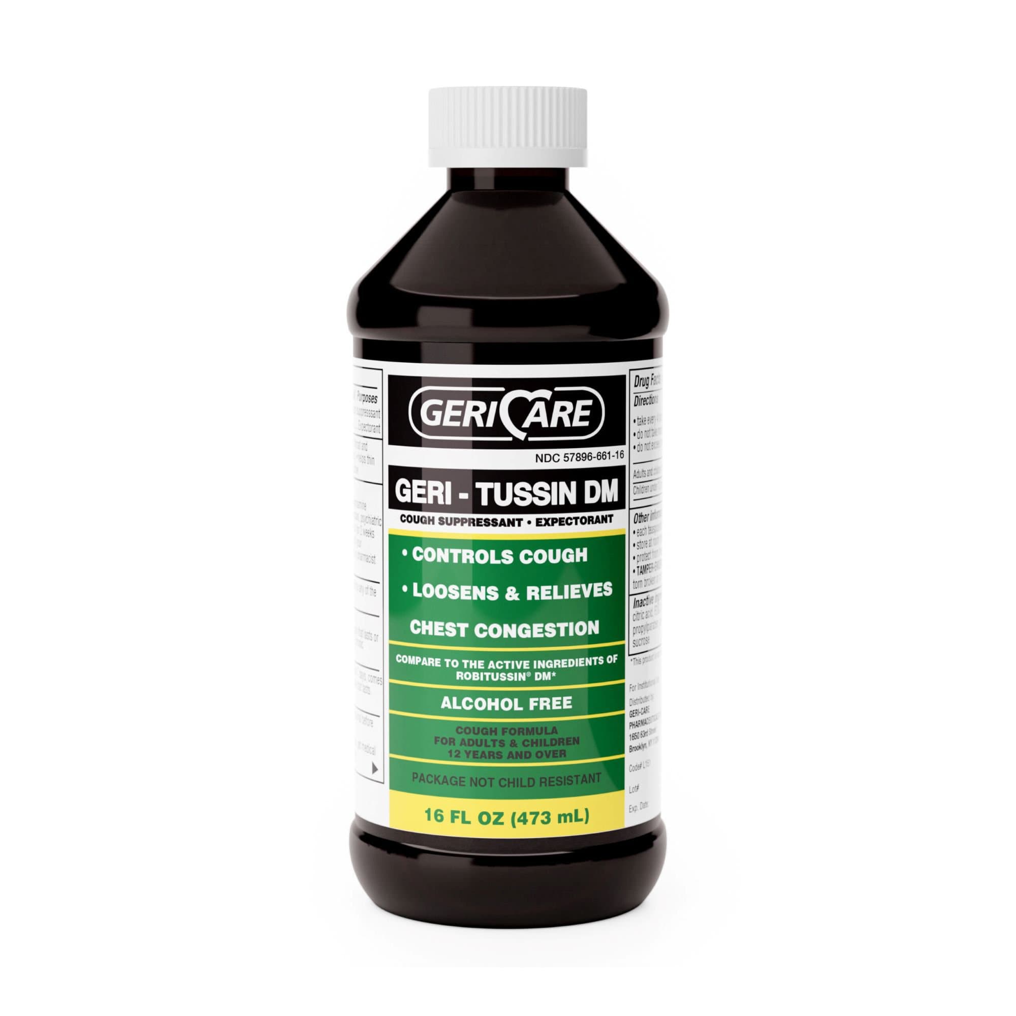 Picture of Geri-Care Guaifenesin / Dextromethorphan Cold and Cough Relief, 16-ounce Bottle