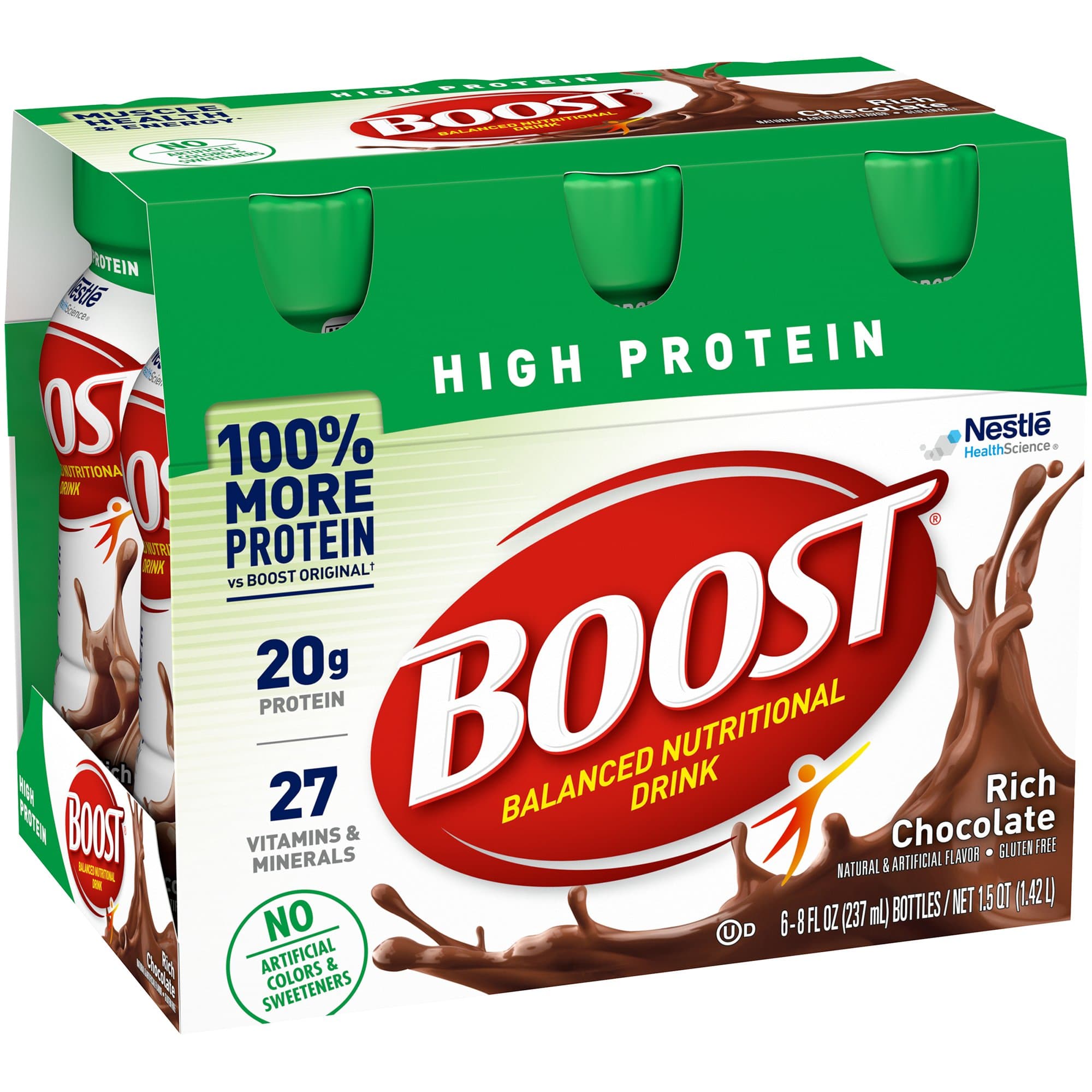 Picture of Boost High Protein Chocolate Complete Nutritional Drink, (6) 8-ounce bottles