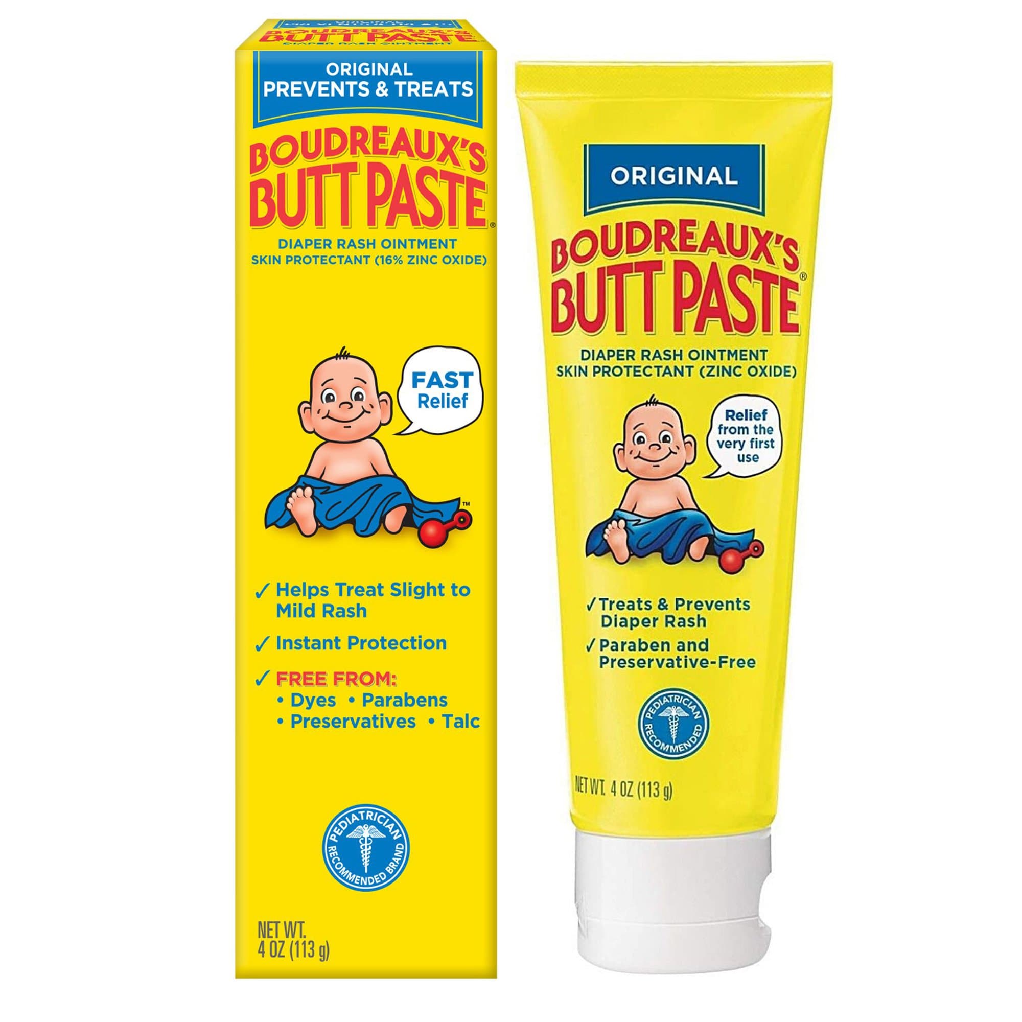 Picture of Boudreaux's Original Butt Paste Diaper Rash Treatment, 16% Zinc Oxide, 4 oz Tube