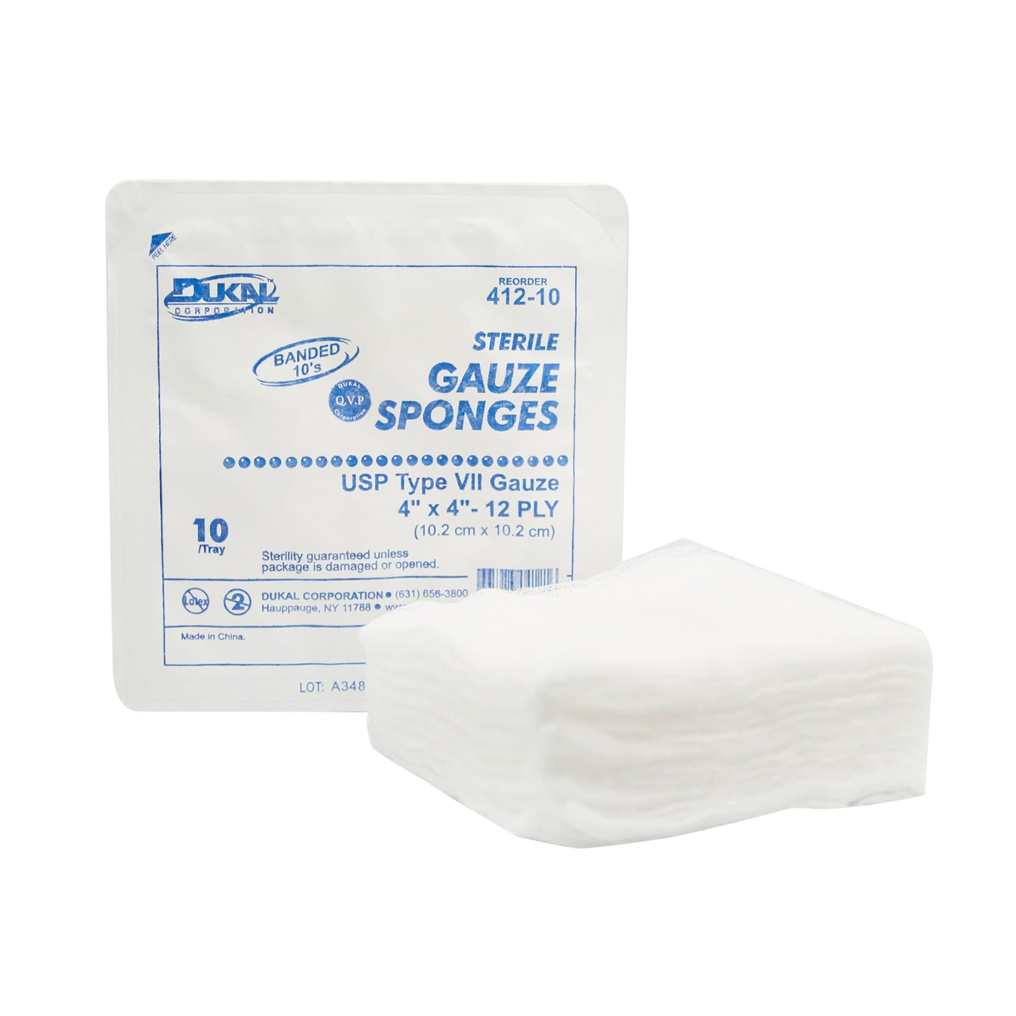 Picture of DukalTM Sterile USP Type VII Gauze Sponge, 4 x 4 Inch, 12-Ply