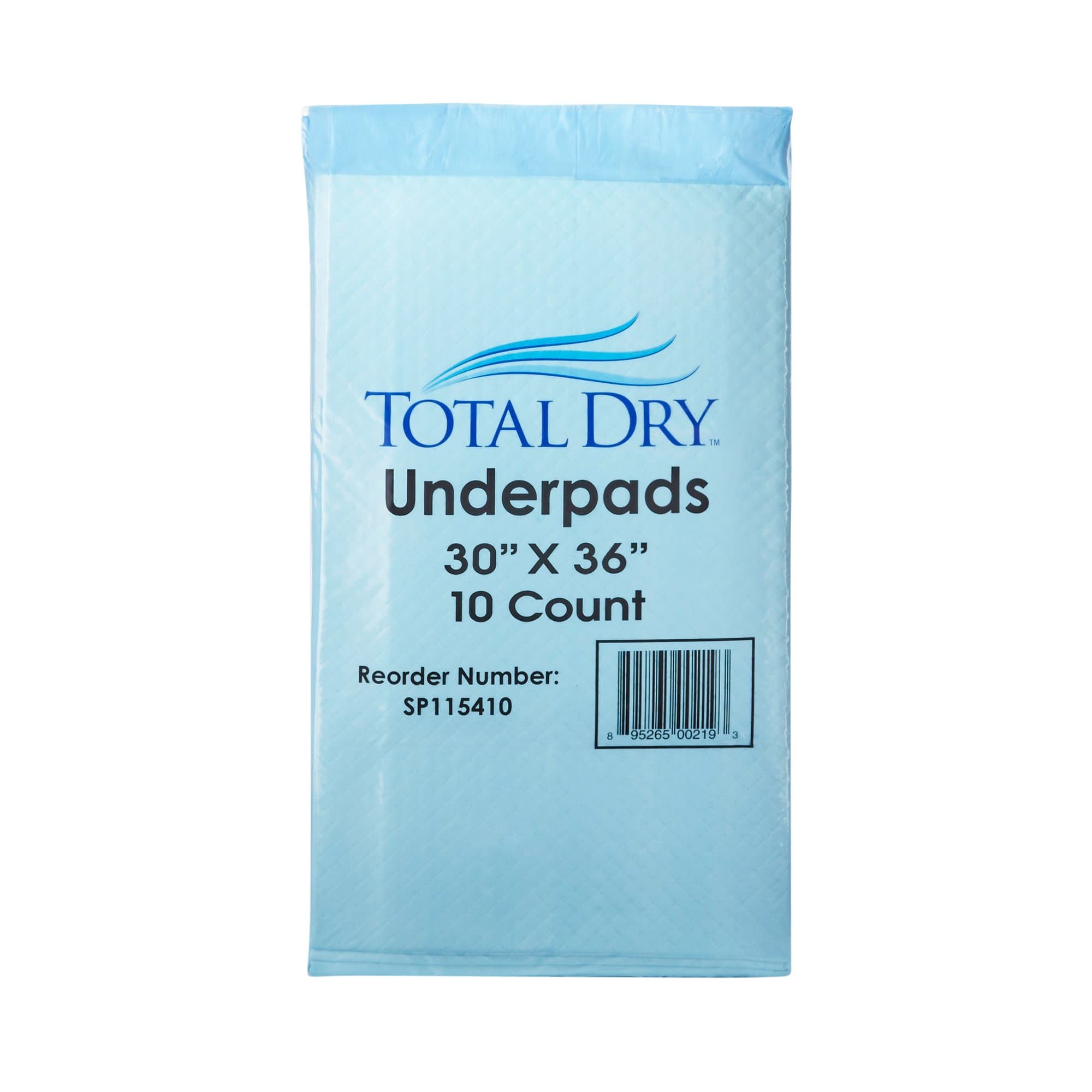 Picture of TotalDryTM Incontinence Underpads, Heavy Absorbency, Blue, 30 x 36 Inch