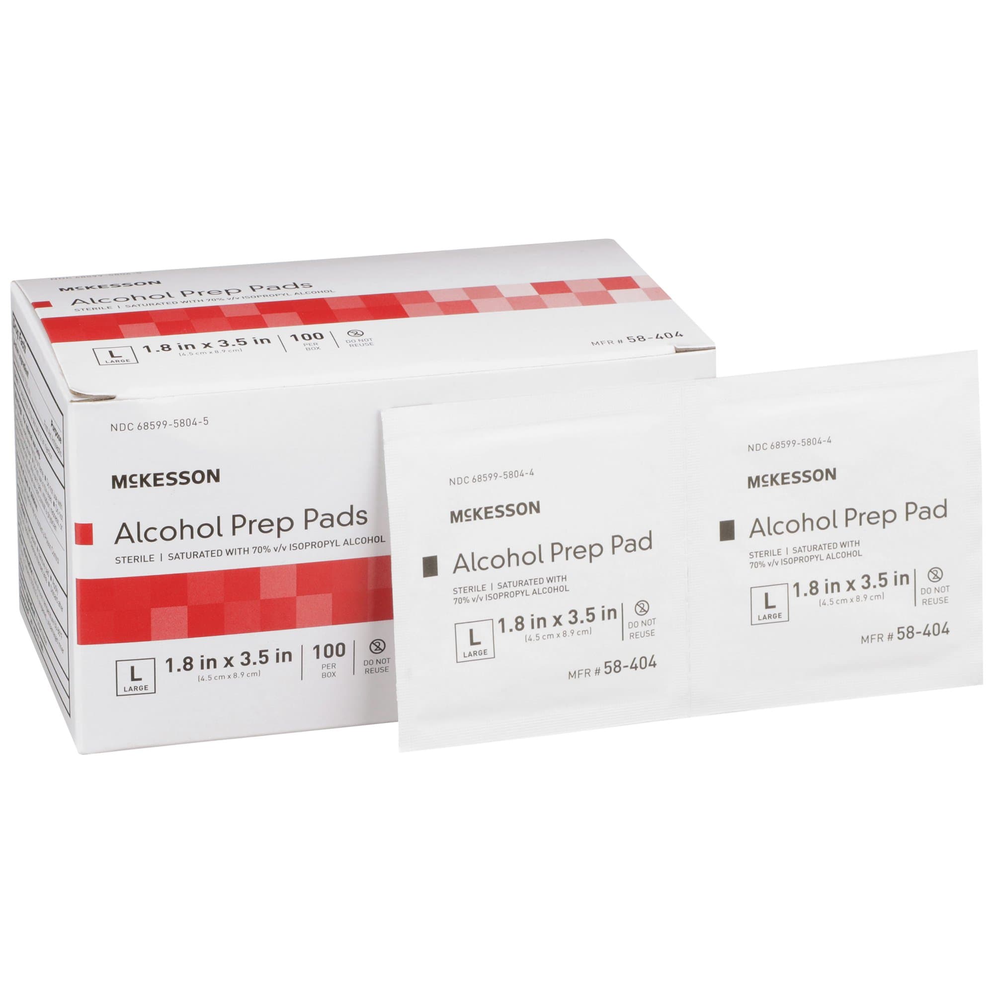 Picture of McKesson Alcohol Prep Pad Isopropyl Alcohol, 1-4/5 x 3-1/2 Inch