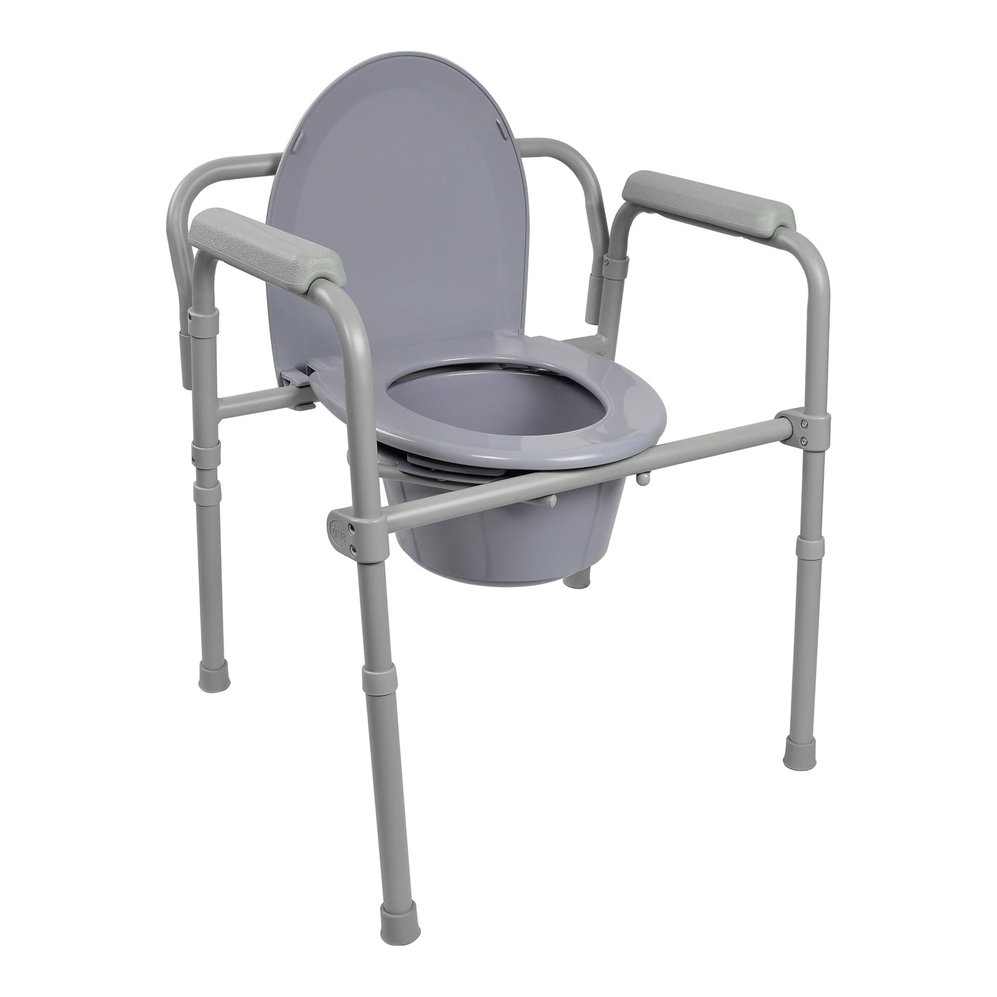 Picture of McKesson Folding Fixed Arm Steel Commode Chair