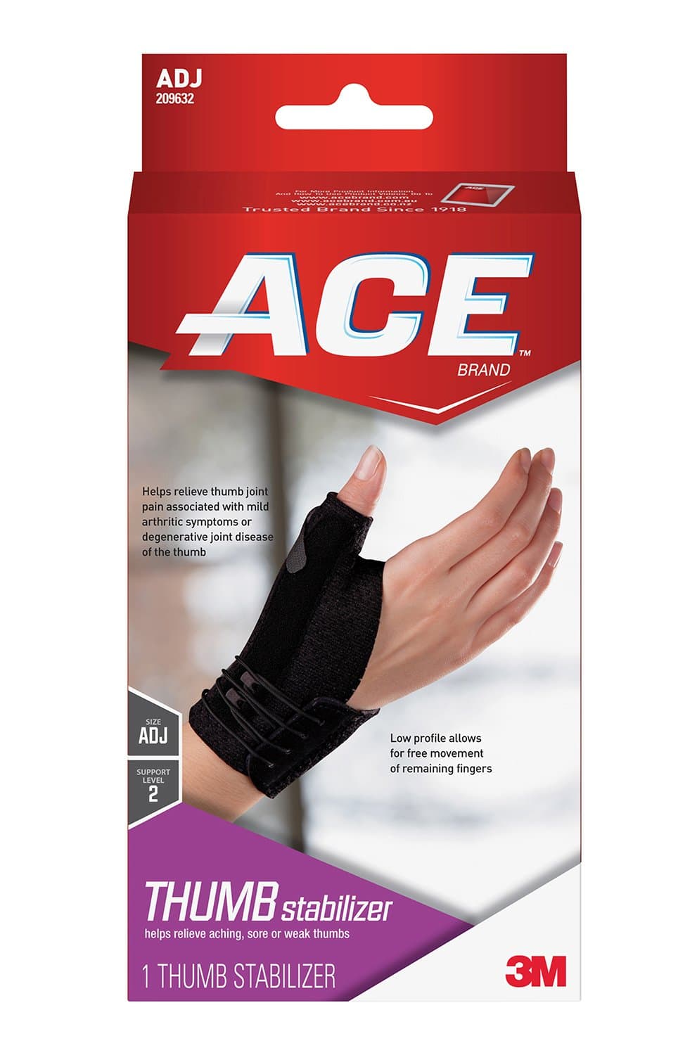 Picture of 3MTM AceTM Thumb Stabilizer, Breathable, Adjustable, Black