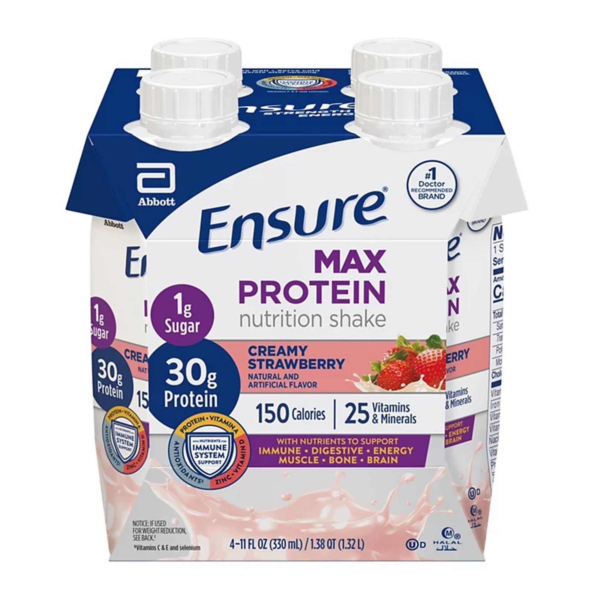 Picture of Ensure Max Protein Nutrition Shake, Strawberry, 11-ounce carton
