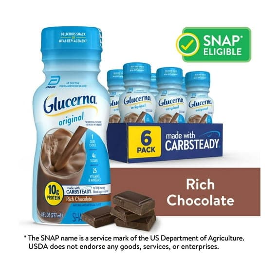 Picture of (Pack of) Glucerna Original Shake, Chocolate Flavor, 8-ounce bottle