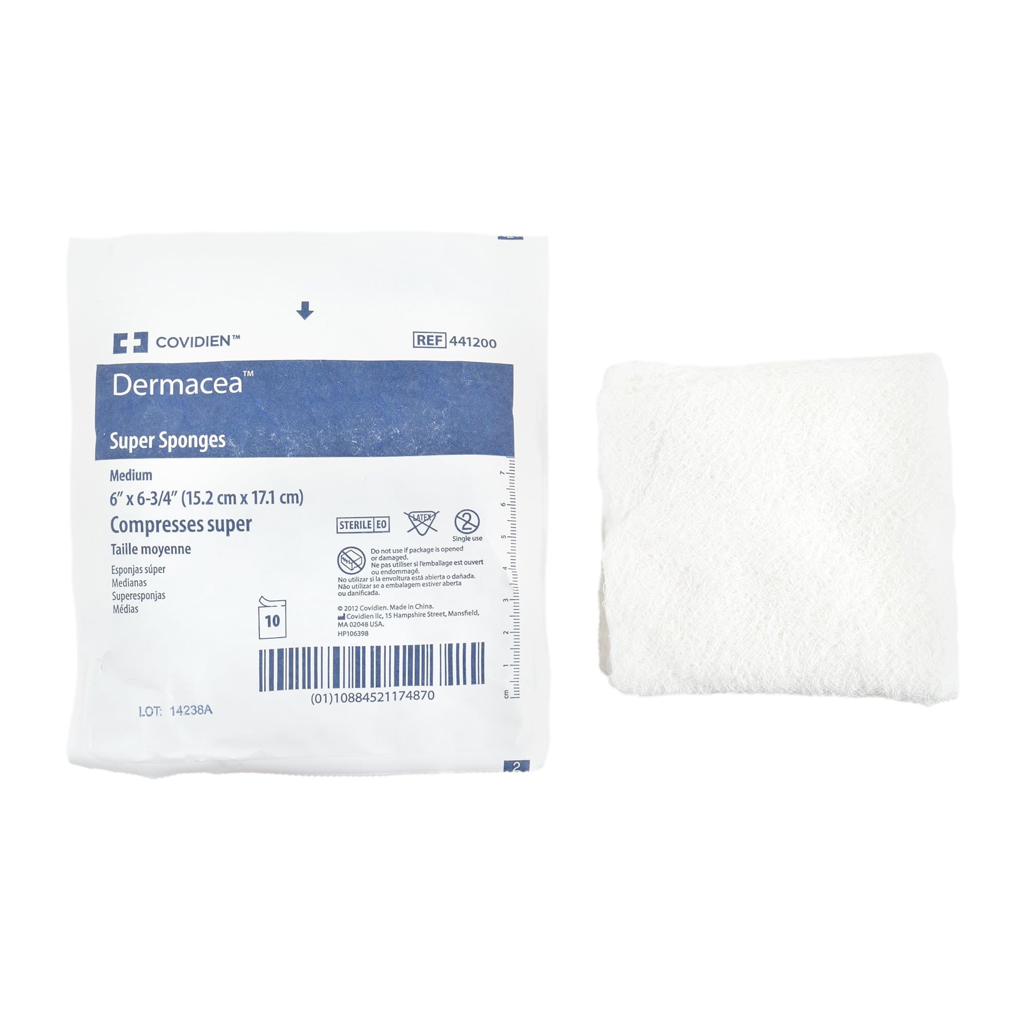 Picture of DermaceaTM Sterile USP Type VII Gauze Sponge, 6 x 6-3/4 Inch, 12-Ply