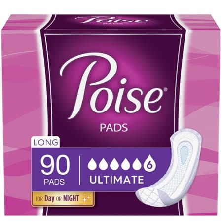 Picture of Poise Women's Incontinence Pads, Ultimate Absorbency, Long, 90ct