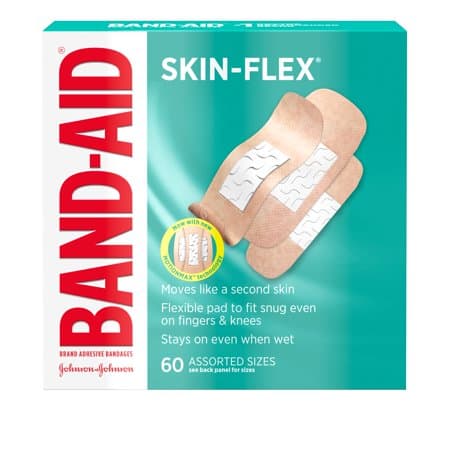 Picture of Band-Aid Skin-Flex Adhesive Bandages, Assorted Sizes, 60ct